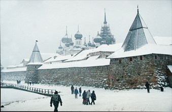 Solovetsky monastery on solovetsky islands, archangelsk region, russia, 12/00.