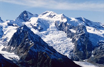 The amanauzky glacier, dombai, northern caucasus.