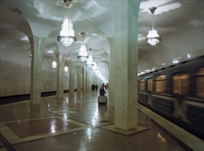 Chertanovskaya metro station in moscow, 1990s.
