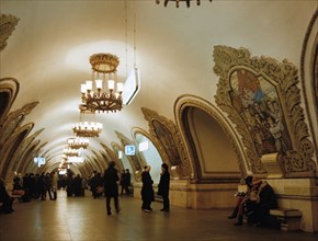 Kievskaya metro station in moscow, 1990s.