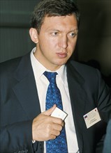 Oleg deripaska, president of siberian aluminum group, 1999.