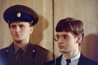 Mathias rust, a west german teenager who landed a cessna sports plane in red square on may 28, 1987, on trial for invading soviet air space.