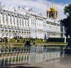 Catherine ll's palace in pushkin, built in 1756, st, petersburg, russia.
