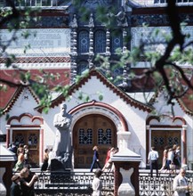 The national tretyakov gallery museum facade designed by v, m, vasnetsov, moscow, russia.