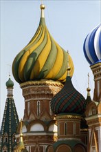 Onion dome cupolas of st, basil's cathedral in moscow, russia, 2000s.