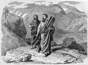 Moses and Joshua come down from the montain