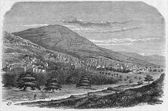 Religion The Holy Bible. Mount Garizim and the city of Nablus, ancient Shechem