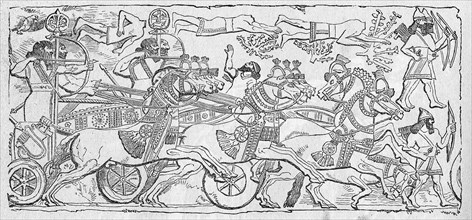 Religion The Holy Bible. Assyrian warrior during the battle