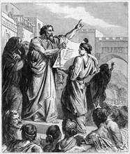 Religion The Holy Bible. Edras (Ezra) explains the law to the common
