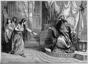 Religion The Holy Bible. Esther Touches the scepter of Ahasuerus