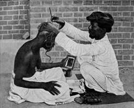 Historical Geography. Indian native barber