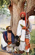 Historical Geography. 1900. India. Afridis warriors.