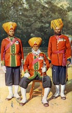 Historical Geography. 1900. India. Officers of the 15th Ludhiana Sikhs and of the 1st Brahmins