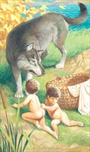 Creative illustration serial History of Rome: legend of Romulus and Remus
