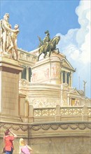 Creative illustration serial History of Rome he Monument to King Vittorio Emanuele II