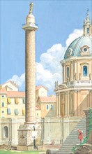 Creative illustration serial History of Rome Trajan's Column