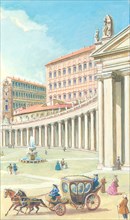 Creative illustration serial History of Rome St. Peter's Square colonnades XVII century