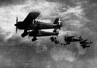 WWII World War II, the war in North Africa Caproni Biplane