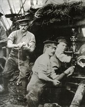 WWI 1915 Camouflage of a British artillery post