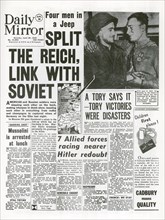 WWII 1945 Daily Mirror  Mussolini arrested