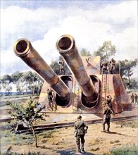 World War II - War in Italy 1943 Camouflaged Artillery