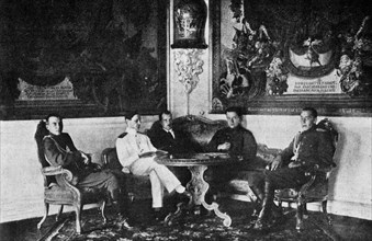 Kerensky in a room of the Grand Kremlin Palace in Moscow. 1917