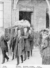The funeral of Captain Cromie English. Mr. Odier Swiss Minister, Mr. Oudendijk Minister of the Netherlands, Baron Koxkull responsible for aff. Sweden, M. Munze secret. of amb. Spain, Mr. Binet secret....