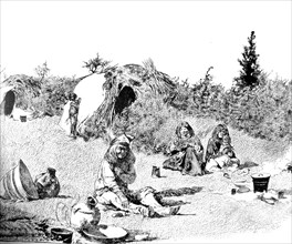 Far West, Villaggio Apache print 1884