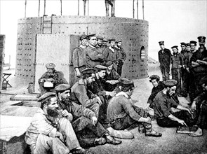 American Civil War 1861 1865 USS Monitor after the battòe of Hampton Roads