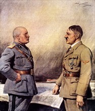 WWII in Italy 1943 Mussolini and Hitler
