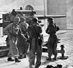 WWII in Italy 1943 Armistice. German 88 mm gun