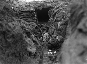 German dead in a front line trench.