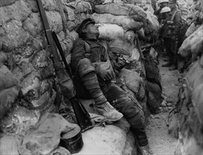 British Soldier asleep.