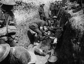 Wounded in trenches.