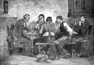 Group Meeting Of Men With Beer And Politics