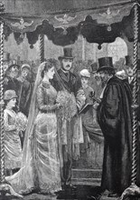 The Marriage Of British Banker Mr. Leopold De Rothschild And Marie Perugia In The Central Synagohe