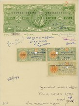 Stamp Paper With over stamp "United State of Saurashtra". Very Important