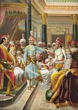 Lord Krishna as an Ambassador at the court of Duryodhan before the war of Mahabharata