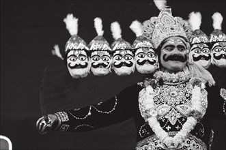 Ten headed Demon King Ravana Dussera dusera Festival , Ramayan , Bombay Mumbai , maharashtra , India