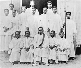 Christian missionaries posing