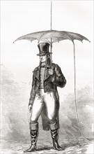 A gentleman with a lightning rod umbrella