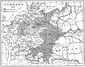 Map of Germany in 1815 after the Congress of Vienna
