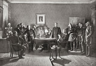 The surrender of Napoleon III to the Prussians after the Battle of Sedan during the Franco-Prussian War aka Franco-German War in 1870