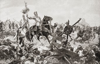 Hernán Cortés victorious at the Battle of Otumba
