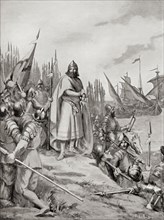 King Erik IX of Sweden lands on the coast of Finland