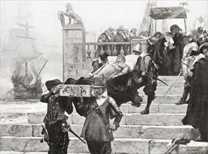 Conveying the body of Gustavus Adolphus to the ship at Wolgast for transfer to Sweden after his death at The Battle of Lützen