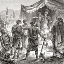Roman consul Titus Manlius Torquatus condemning his son to death for leaving his post in battle