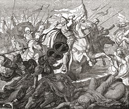 Charles Martel at the Battle of Tours in 732