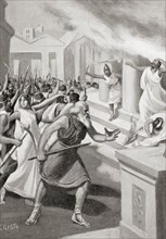 Cylon of Croton leading a revolt against the Pythagoreans