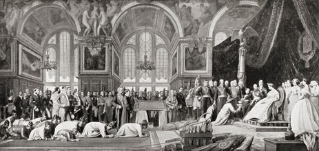The Reception of Siamese Ambassadors by Emperor Napoleon III at the Palace of Fontainebleau